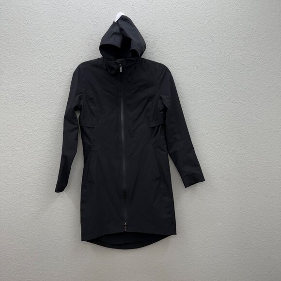 Lululemon Rain Rebel Black Full Zip Hooded Jacket Coat W4BDFS Womens size 2 - Picture 1 of 12